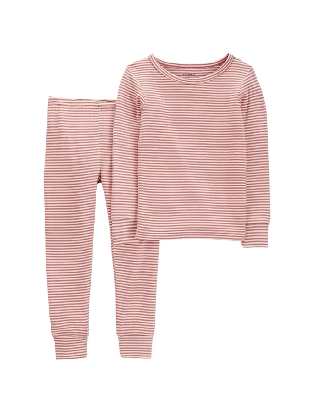 Carter’s Toddler Girls Pajama Set 3T Pink Striped PurelySoft Long Sleeve 2 Piece
